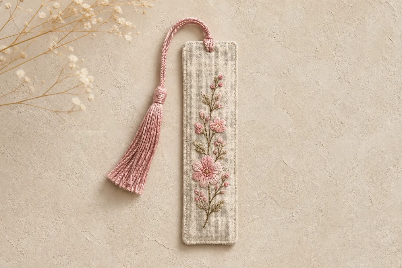Embroidered Fabric Bookmark No.03