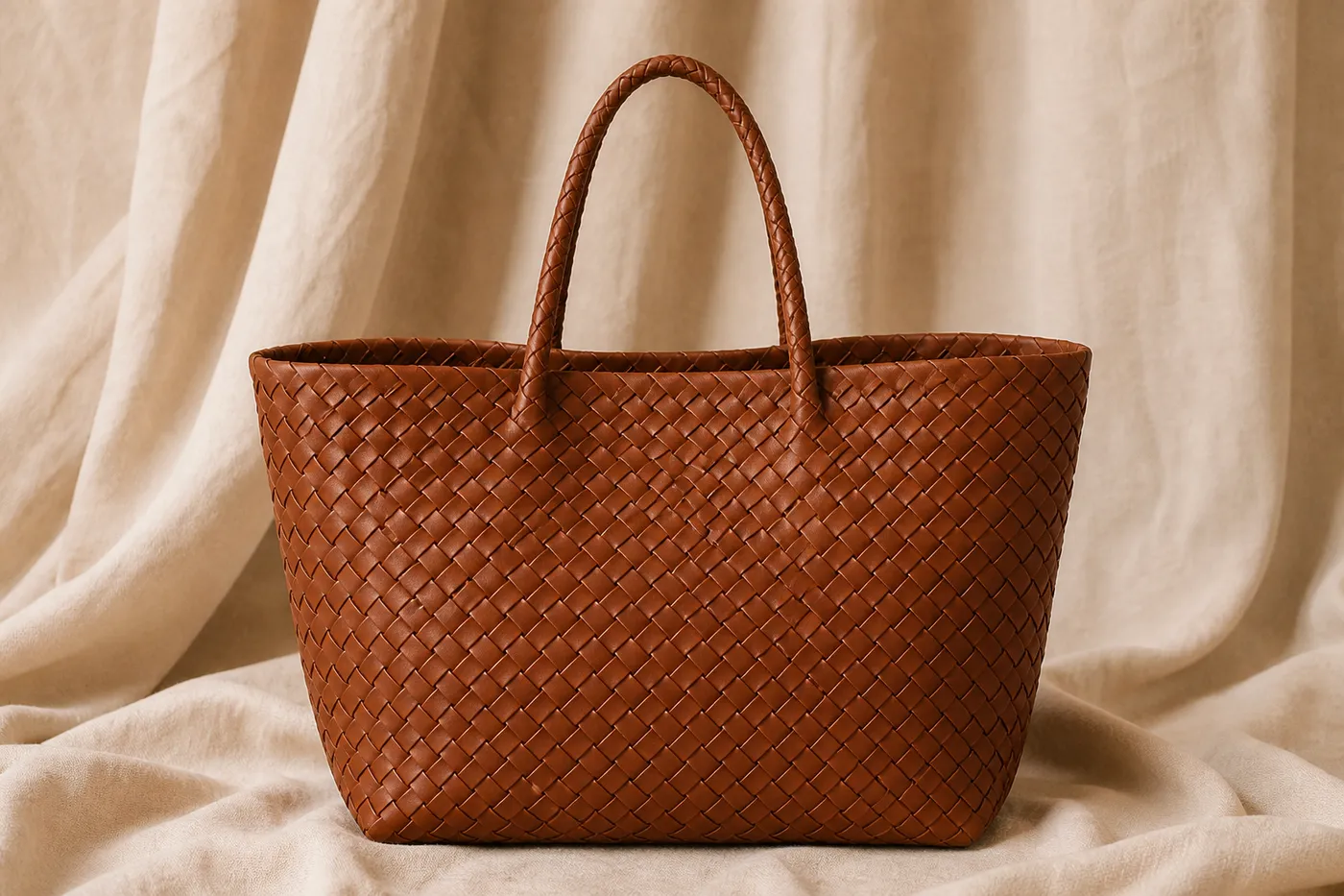 Woven Leather Tote Bag